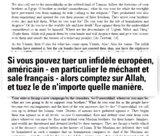 Appel au jihad de la part de l’Etat islamique contre la France