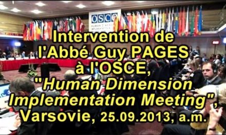 L’Abbé Pagès et les libertés fondamentales à l’OSCE le 25.09.13 a.m.