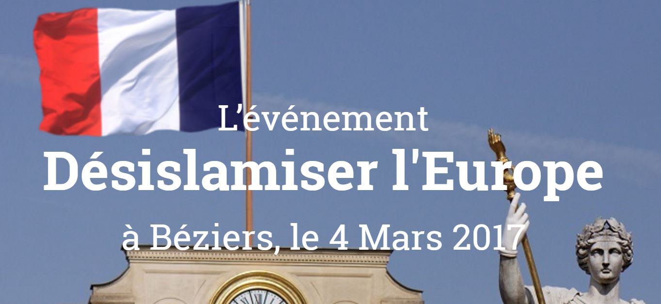 Désislamiser l’Europe ! Béziers le 4 mars !