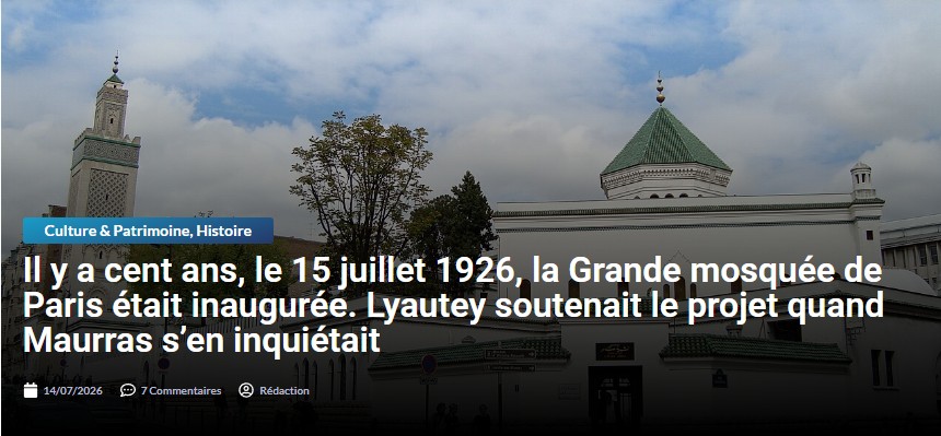 100° anniversaire de l’inauguration de la Grande mosquée de Paris